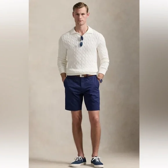 Polo by Ralph Lauren Navy Blue Flat Front Shorts - Picture 11 of 11